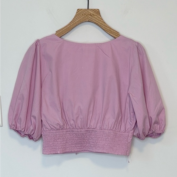 Abercrombie & Fitch Tie Front Puff Sleeves Cropped Top , sz : medium - Picture 2 of 11